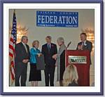 Fairfax County BOS Chair Gerry Connolly, Citation of Merit Award Winners Bill and Janie Strauss & Federation President John Jennison