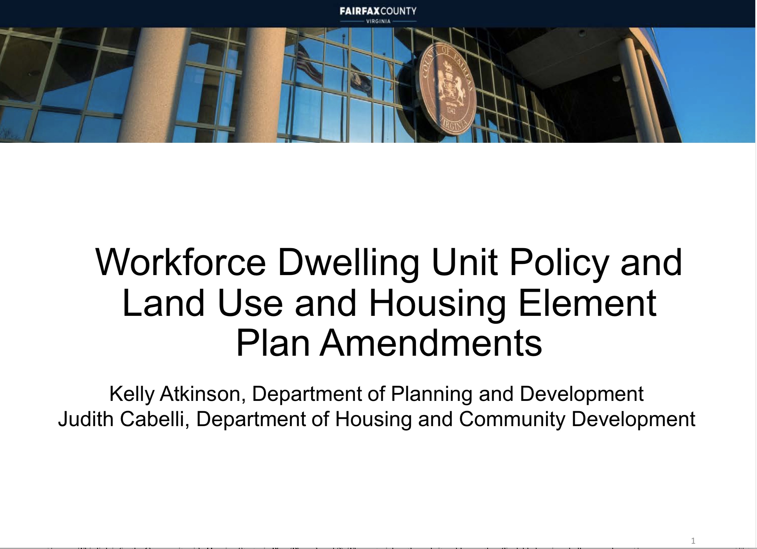 Workforce Dwelling Unit Policy